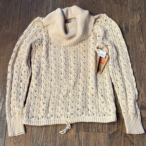Crochet Cowl Neck Sweater